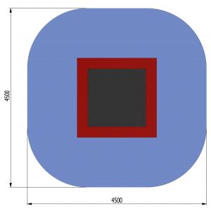 Trampolína 2,0 x 2,0m do země